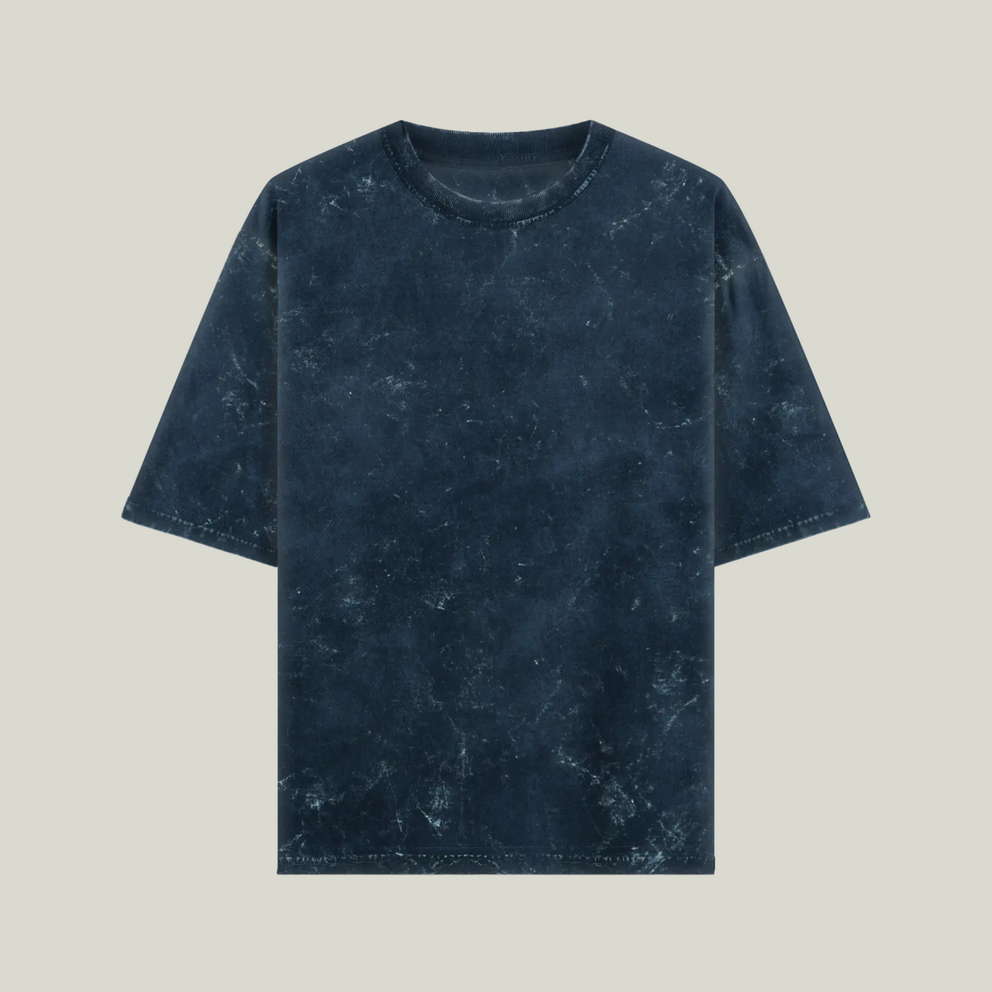 Navy Blue Acid Wash Oversized T-Shirt