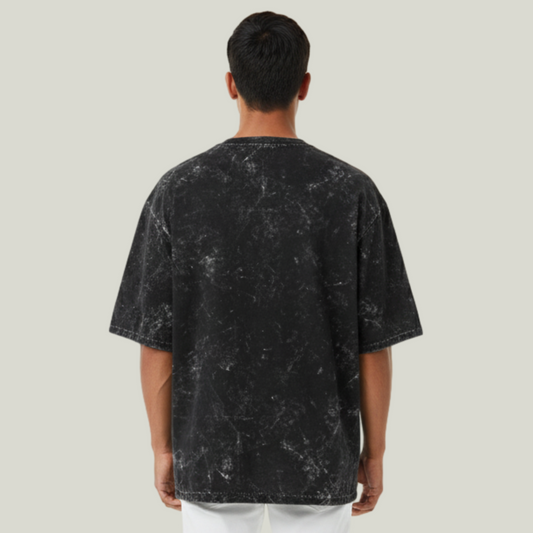 Black Acid Wash Oversized T-Shirt