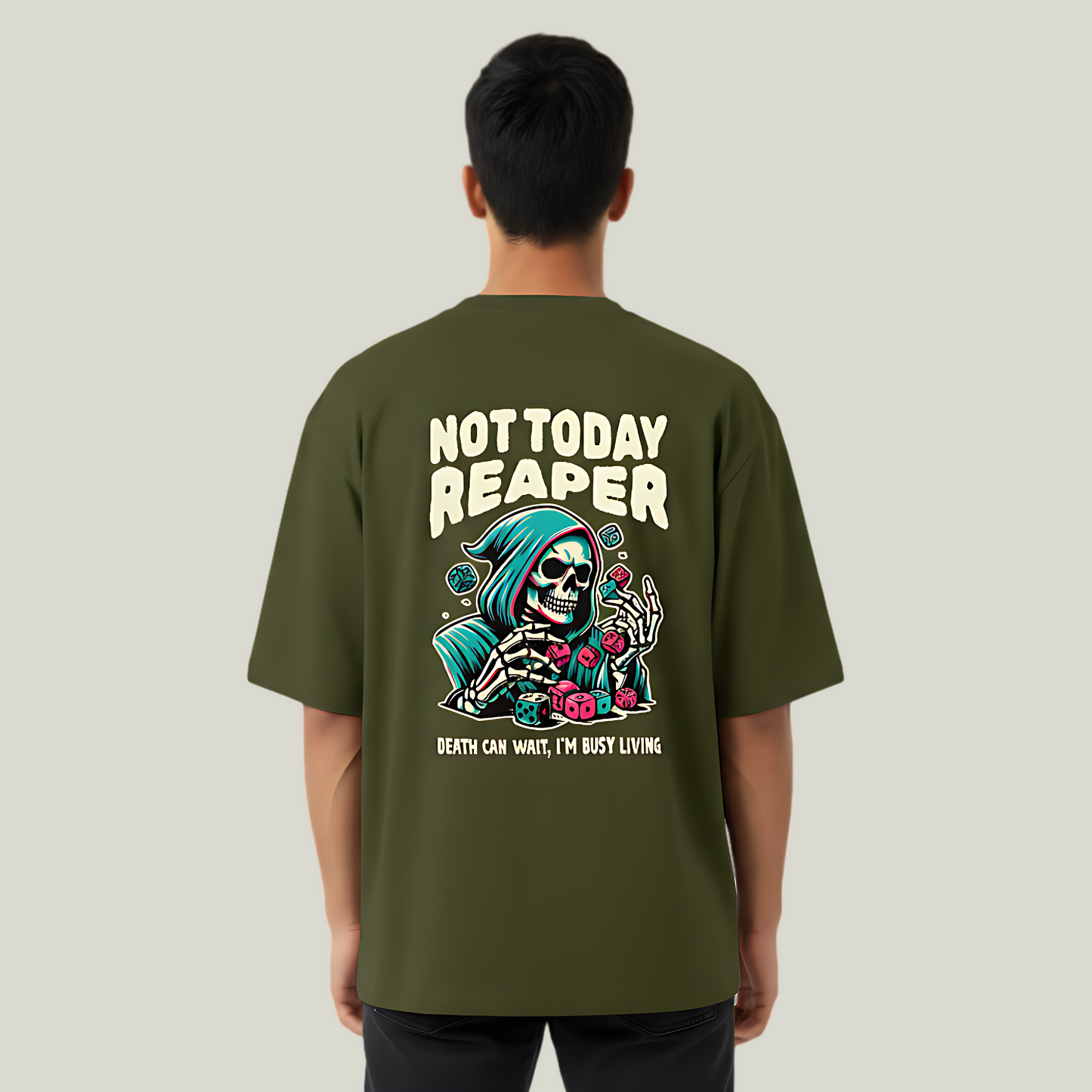Not Today Reaper | Oversized Graphic T-Shirt