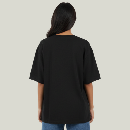 Black Oversized Solid T-Shirt
