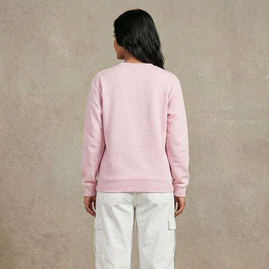 Solid Baby Pink Sweatshirt for Men and Women
