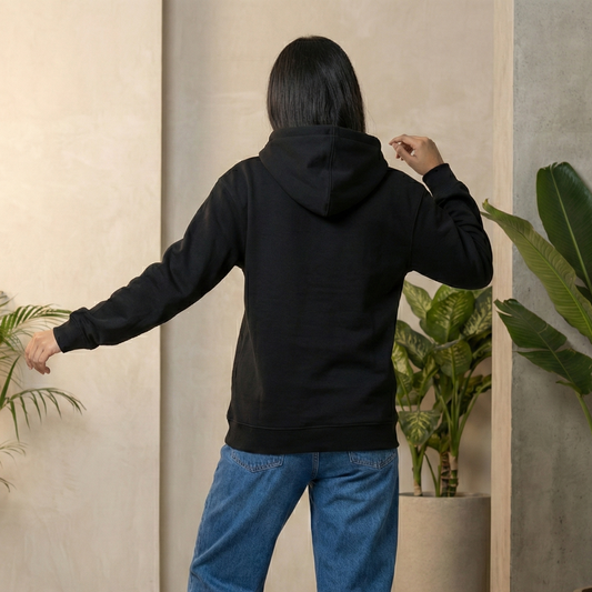 Solid Black Hoodie for Men and Women
