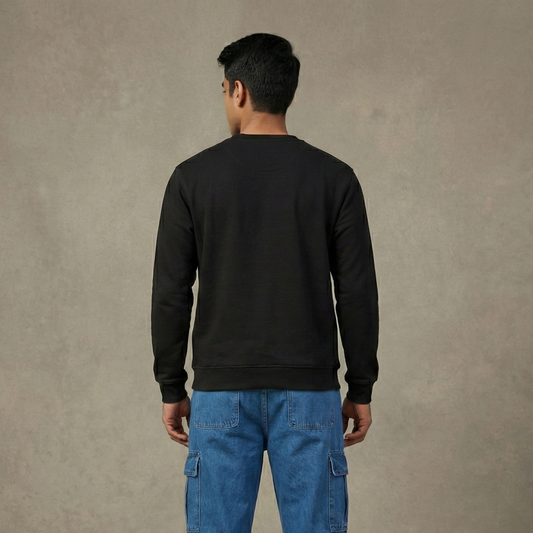 Solid Black Sweatshirt for Men and Women