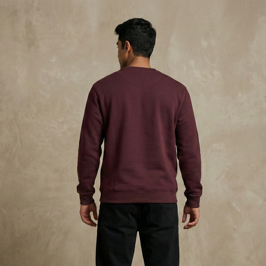 Solid Maroon Sweatshirt for Men and Women