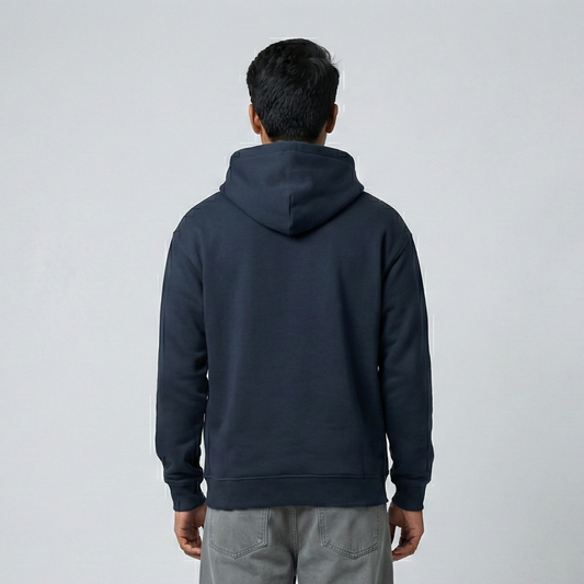 Solid Navy Blue Hoodie for Men and Women
