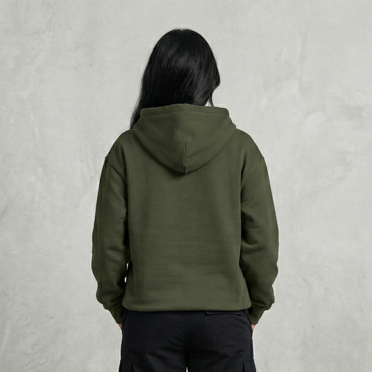 Solid Olive Green Hoodie for Men and Women