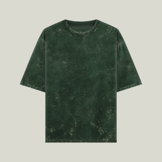 Bottle Green Acid Wash Oversized T-Shirt