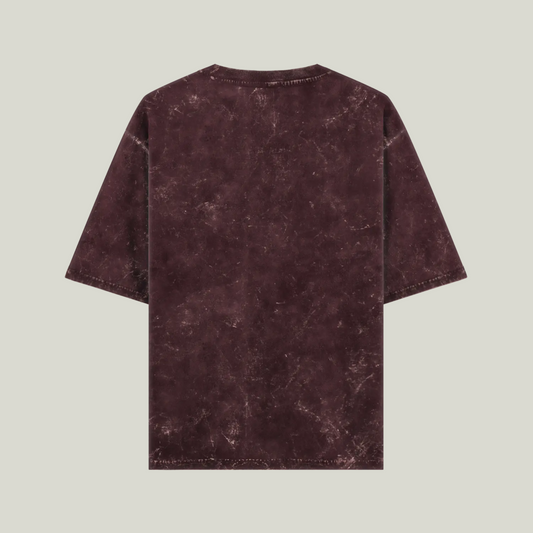 Maroon Acid Wash Oversized T-Shirt