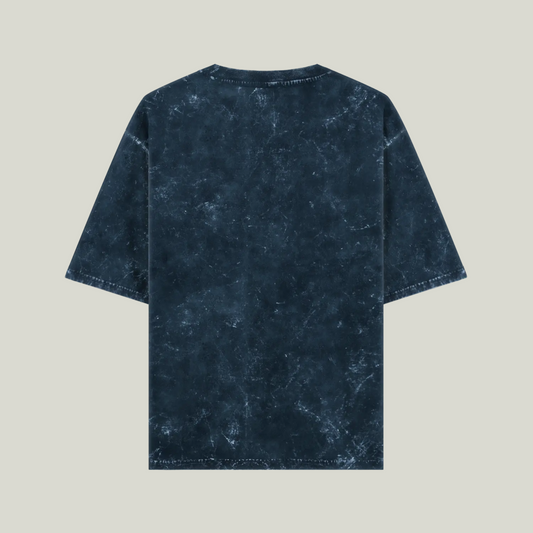 Navy Blue Acid Wash Oversized T-Shirt