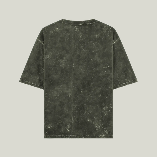 Olive Green Acid Wash Oversized T-Shirt