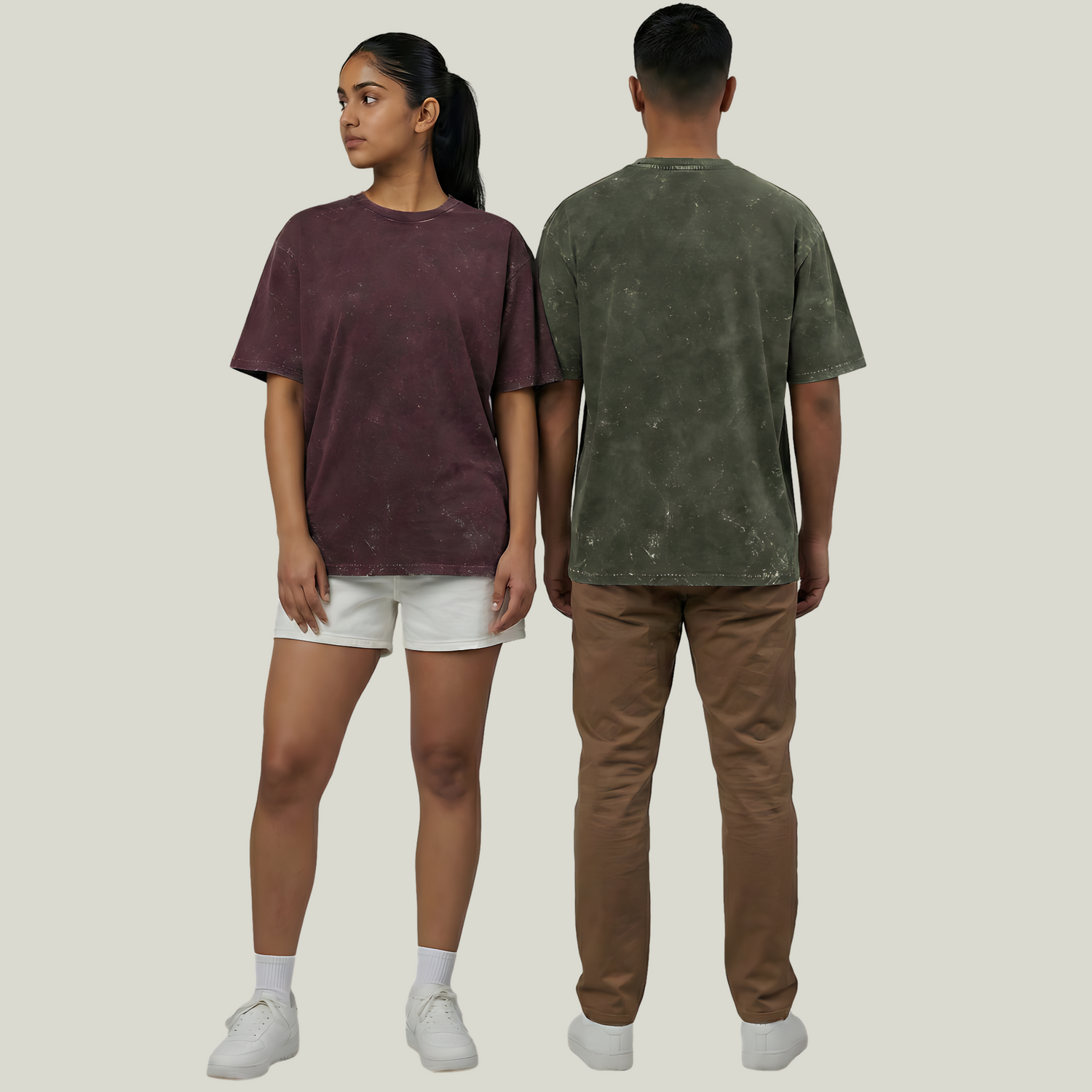 Oversized Acid Wash Solid T-Shirts Collection