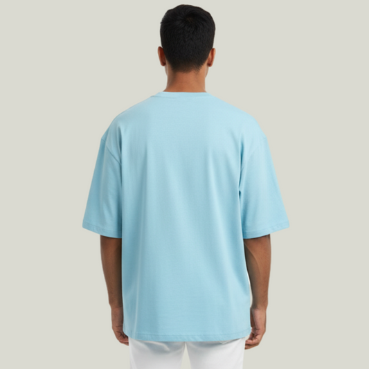 Baby Blue Oversized Solid T-Shirt