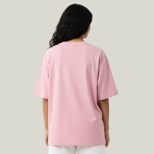 Baby Pink Oversized Solid T-Shirt