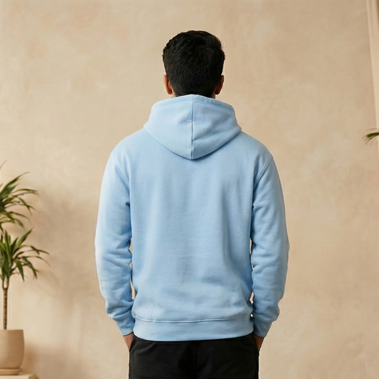 Solid Baby Blue Hoodie for Men and Women