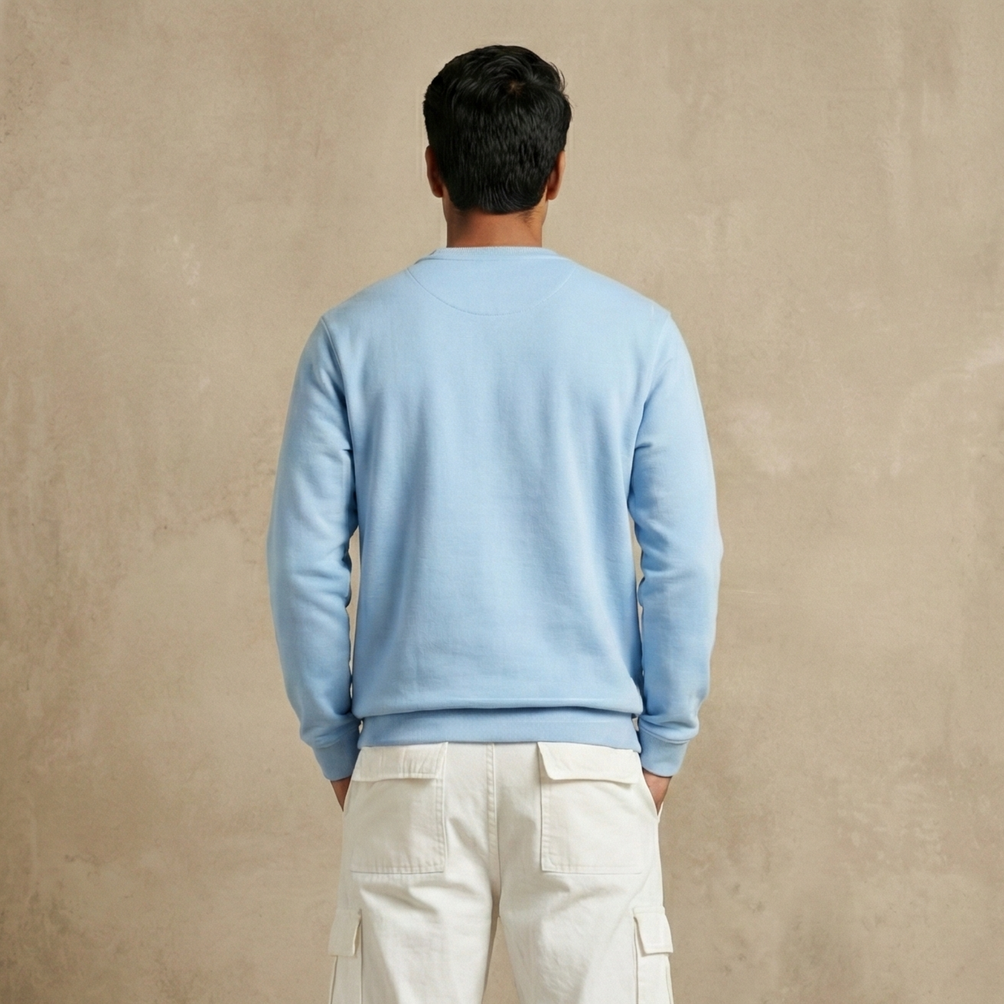 Solid Baby Blue Sweatshirt for Men and Women