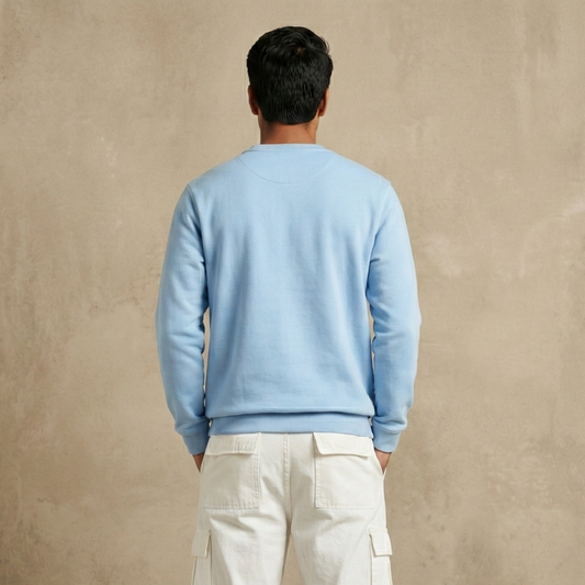 Solid Baby Blue Sweatshirt for Men and Women