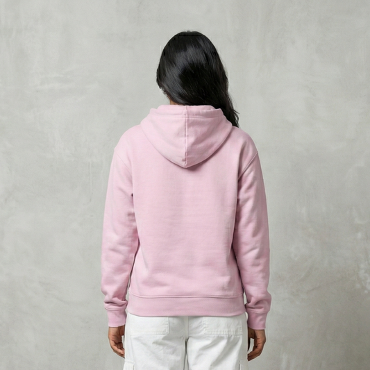 Solid Baby Pink Hoodie for Men and Women