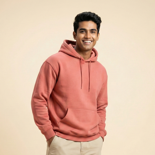 Solid Coral Hoodie for Men and Women