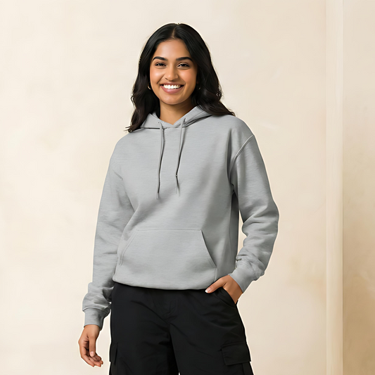 Solid Grey Hoodie for Men and Women