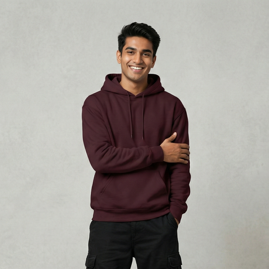Solid Maroon Hoodie for Men and Women