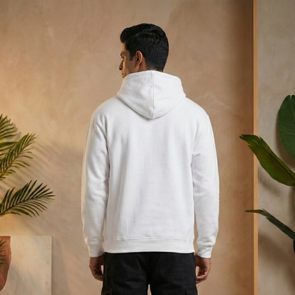 Solid White Hoodie for Men and Women