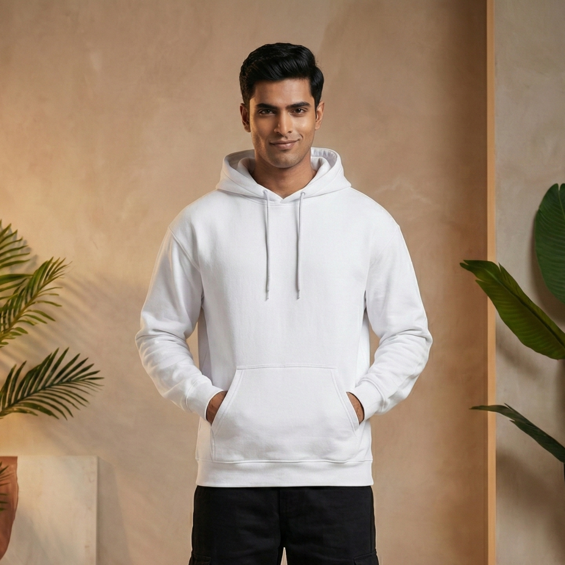 Solid White Hoodie for Men and Women