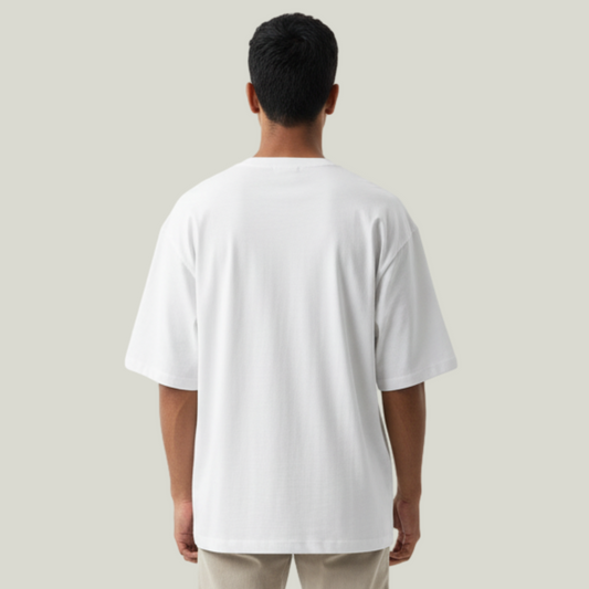 White Oversized Solid T-Shirt